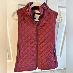 Market and Spruce Maroon Quilted Vest